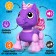 Robot Unicorn "Peteum" IQ Bot, interactive: with sound recording, reacts to pops, sound, light, batteries, purple