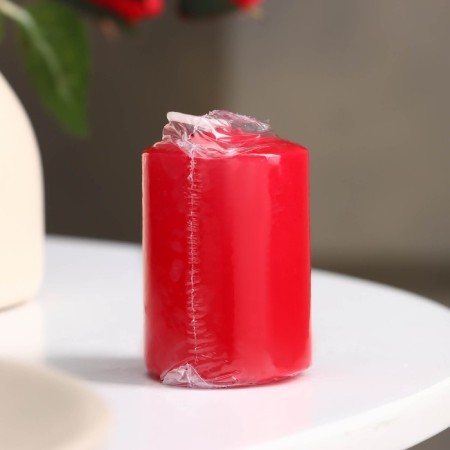 Candle - Aromatic "Sweet Raspberry" cylinder, 4x6 cm-3