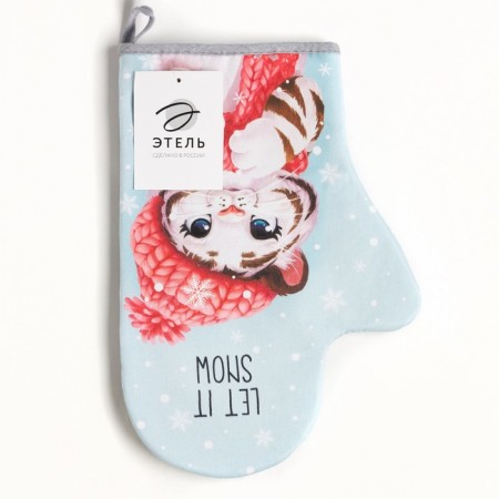 Mittens-Open "New Year: Winter Fun" 20x28cm, sarzha, 100% x/l, Vatin 250g/m2-3