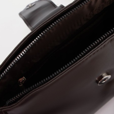 Cross-Bodi bag, lightning department, external pocket, brown color-2