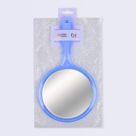 Mirror with a handle, bilateral, with an increase, D mirror surface 12.5 cm, blue color-5