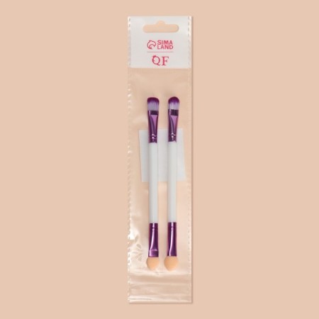 A set of makeup brushes, bilateral, with an applicator, 12.5 (+/- 1) cm, 2 pcs, color mix-6