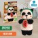 A toy made of wool "Panda with a watermelon"