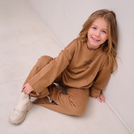 Kidsa (sweatshirt, trousers) minku brown color, height 164-15