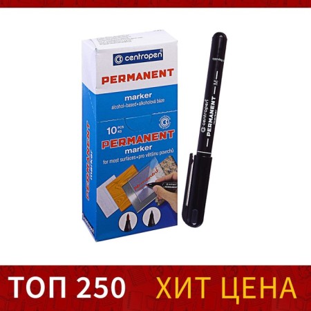 Permanent marker 2.0 mm centropen 2846, line 1 mm, black color