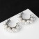 Earrings with pearls "Moon path", white color in silver