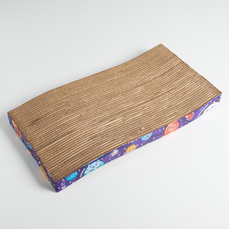 Coopete from cardboard with cat mint "Kotosmos", wave, 45 × 20 × 3.5 cm-3