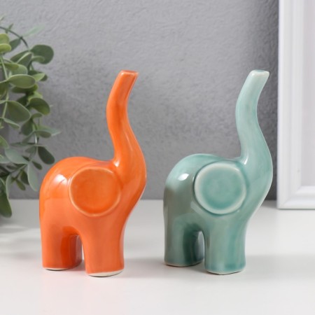 Souvenir Ceramics "Elephant" color mix 5.5x7.5x12.5 cm-1