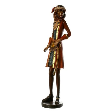 Souvenir Polystone "Leo in brown-green camisole in a hat with a pen" 52.5x11.5x13 cm-4