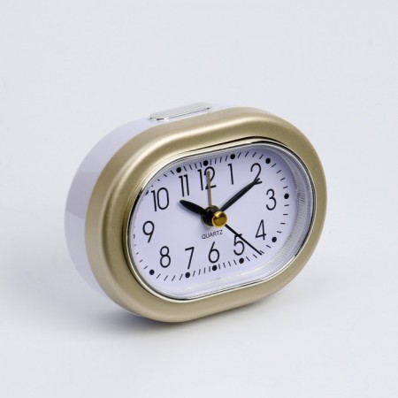 Alarm clock "Kantik" with backlight, 10 x 7.5 cm golden