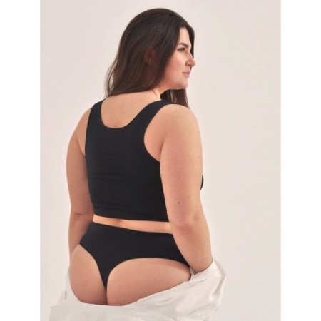 Panties Thong Women's String, size 52-54, black color-1