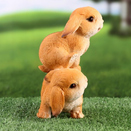 Garden figure "Bunny jumpers" 9x13x19cm-3