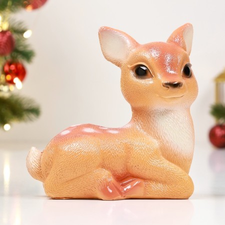 Garden figure "lying deer" from gypsum good souvenirs, 17cm, small, brown-4