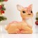 Garden figure "lying deer" from gypsum good souvenirs, 17cm, small, brown