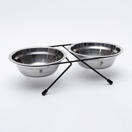 A set of 2 bowls on a stand, 2 x 500 ml, black stand