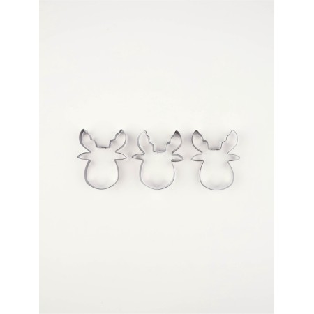 A set of 3 forms for cookies "deer", metal, 8 x 7.5 x 1.3 cm
