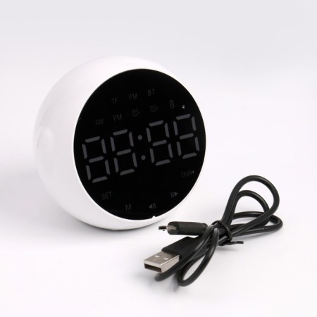 Electronic cloud clock, Bluetooth 5.0, FM, TF map, column, 2000 mAh, 9 x 7.5 x 8 cm-3