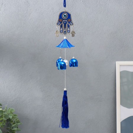 Wind Music Metal "Fatima Hand" from the evil eye 3 bells 52x6 cm