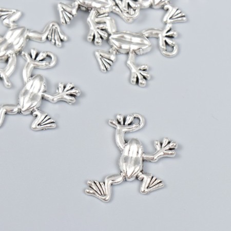 Decor for creativity Metal "Frog" silver 1.8x2.2 cm