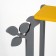 Stage-Column for Flora flowers, 49x59x23 cm, gray-yellow