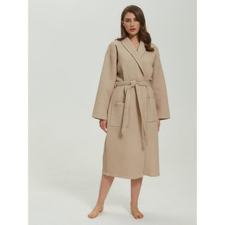 Unisex bathrobe Pamira, size XXXL, beige color-20