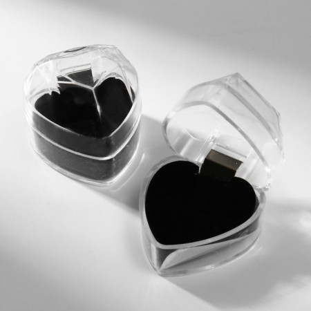Case plastic under the ring "Heart", 4 × 4, Black insert-2