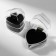 Case plastic under the ring "Heart", 4 × 4, Black insert