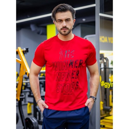 Sports T -shirt male ise, size 48, red color