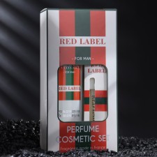 Gift set of men's Red Label, shower gel 250 ml, perfume water, 30 ml