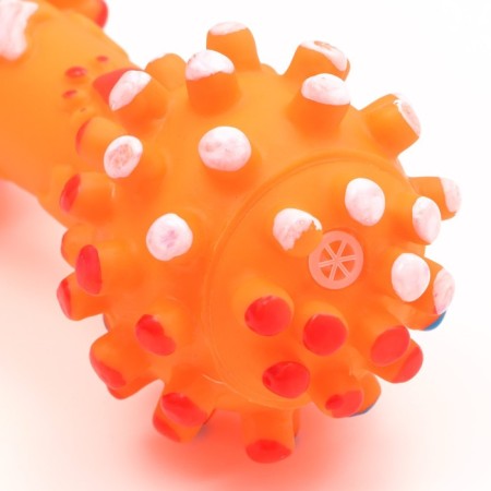 Toy squeezing enlarged "dumbbells with paws" for dogs, 16.5 x 6 cm, orange-1