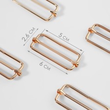 The buckle is regulatory, the inner width is 50 mm, the thickness is 5 mm, 5 pcs, the color of the gold