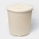 Corner underwear basket with a rattan lid, 60 l, 40 × 40 × 58 cm, ivory color