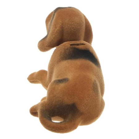 Dog on a car panel shocking his head, small, beige-brown color-2