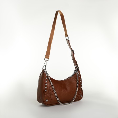 Cross-Bodi Bag on a zipper, brown color-2