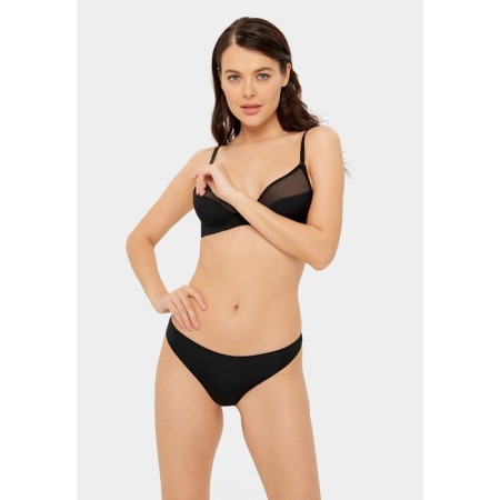 Women's bra -lotus, size 75a, black color-1