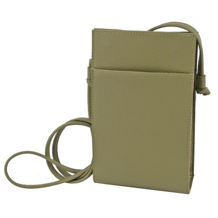 Women's bag B2812-02140, green color, genuine leather, 13x6x22 cm