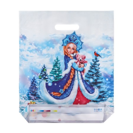 New Year. The package "Snow Maiden with a toy", polyethylene with a cut pen, 36x43 cm.-1