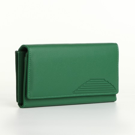 Women's wallet on magnets, green color