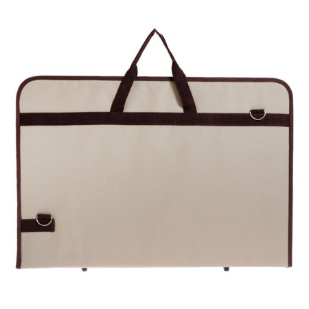Folder for drawings and drawings A2, 640 x 450 x 30 mm, with handles, textile, estado, with pocket, beige/brown-5