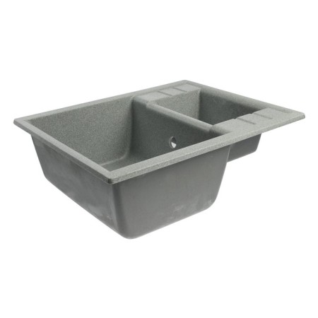 Curler for a kitchen made of stone Zein 190/Q8, 612x505 mm, rectangular, overflow, dark gray color-1
