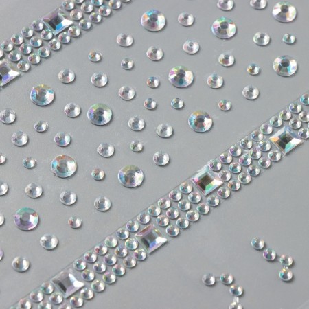 Stick plastic rhinestones "Square road" silver 22.5x11.5 cm-2