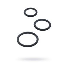 A set of erection rings Black & Red by Toyfa, silicone, black, d = 5/4/3.2 cm