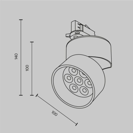 Technical TR199-3-15W2.7K-M-B Alfa, 140x100 mm, LED, 15W, 1050LM, 2700K, black color black-8