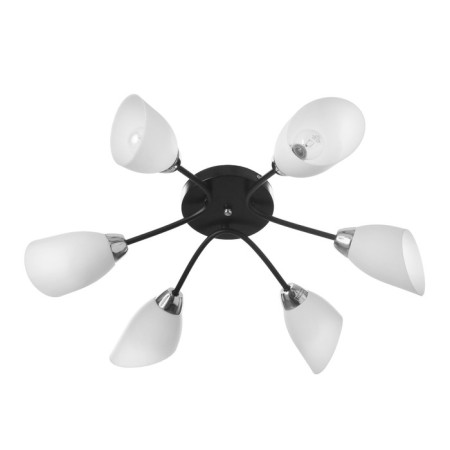 Barra chandelier 6x60W E14 black-chrom 74x74x19 cm.