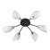 Barra chandelier 6x60W E14 black-chrom 74x74x19 cm.