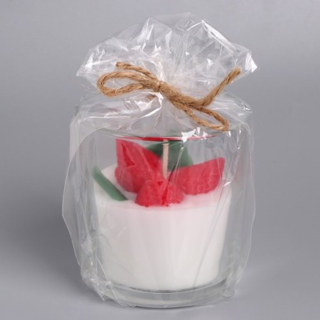Candle in a glass "Berries", with decor-3