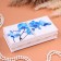 Blue orchid box, white, 20.6 x 10.2 x 5 cm, double, lacquer miniature