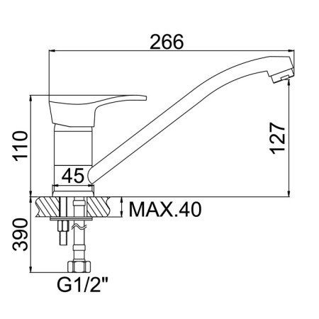 Accoona A4161 kitchen mixer, one -leaf, with nut, silumin, chrome-4