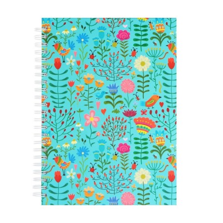 A5+notebook, 60 sheets on the crest of Floral Meadow, hard cover, matte lamination, block 100 g/m2-1
