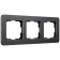 Frame W0032608, 3 Platinum sockets, black aluminum
